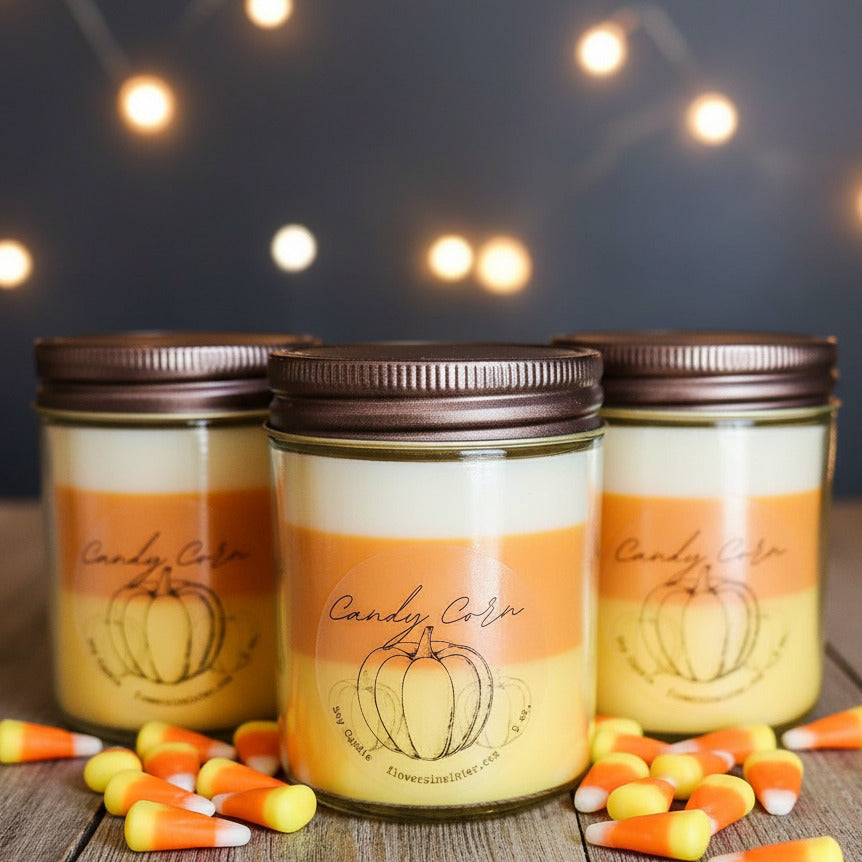 Candy Corn Soy Candle - Flowers in Winter Shop