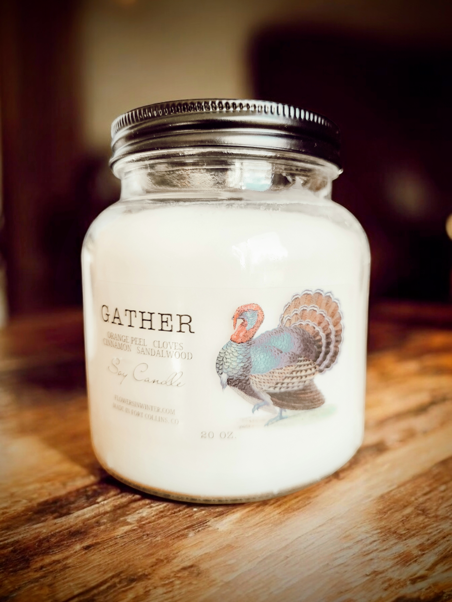 20 oz. Farmhouse Candle Jar - Flowers in Winter Shop