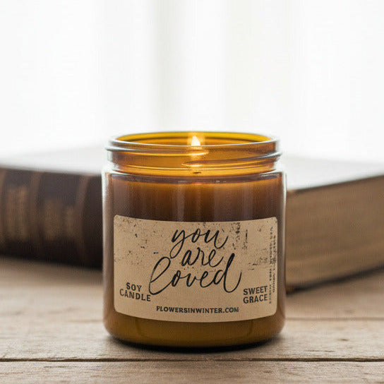 Amber Glass Container Candle