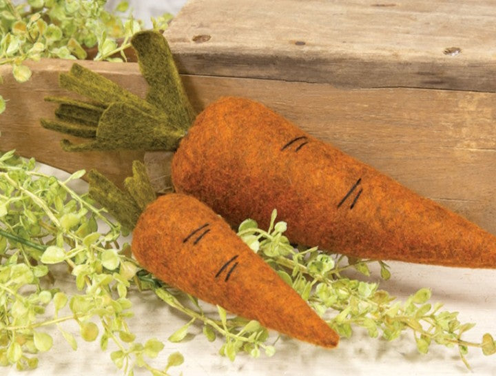 Felt Carrot 5.5" (smaller one in photo) - Flowers in Winter Shop
