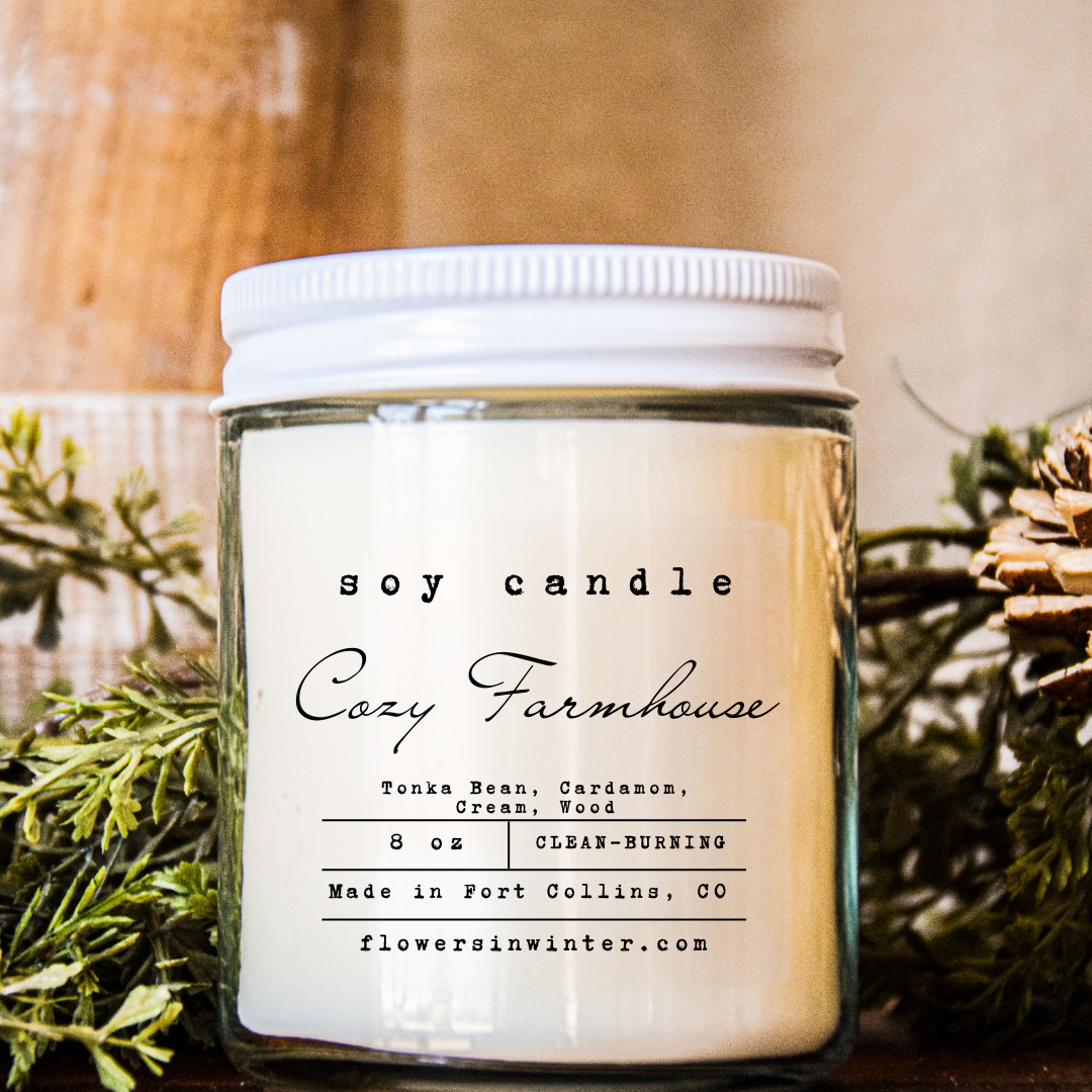 Cozy Farmhouse Candle - Flowers in Winter Shop