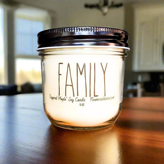 "Family" Farmhouse Soy Candle - Flowers in Winter Shop