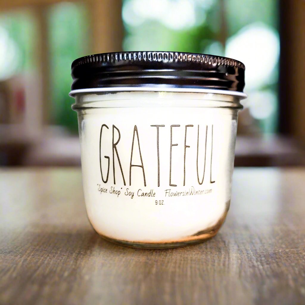 Grateful Farmhouse Soy Candle - Flowers in Winter Shop