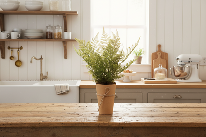 Faux Fern in Paper Wrapped Pot, 2 Styles