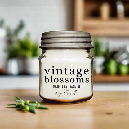 8 oz. Mason Jar Candle - Flowers in Winter Shop