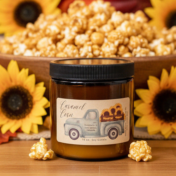 Amber Glass Container Candle