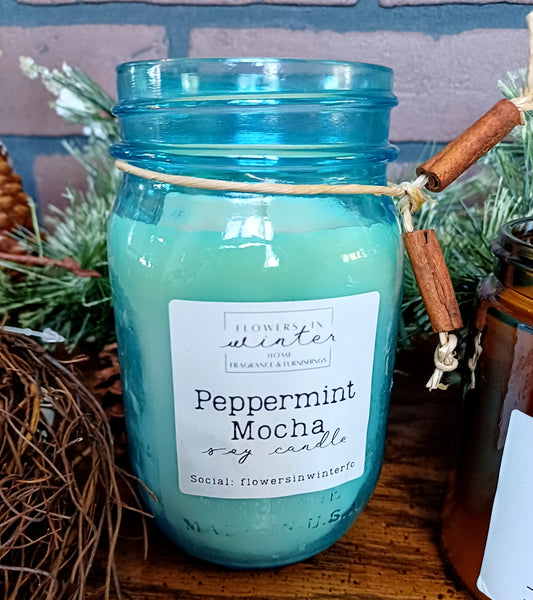 Peppermint Mocha Soy Candle - Flowers in Winter Shop