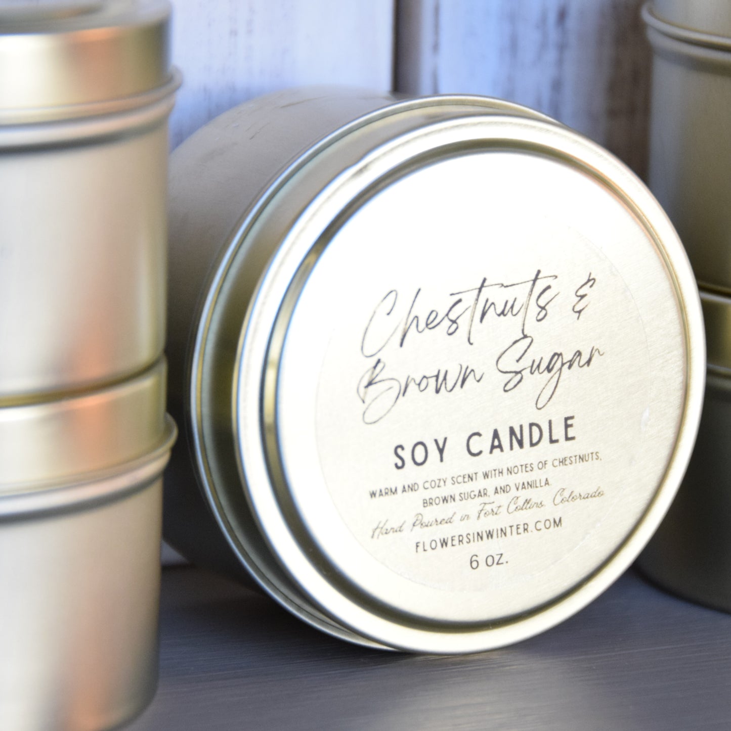 Chestnuts & Brown Sugar Soy Candle - Flowers in Winter Shop
