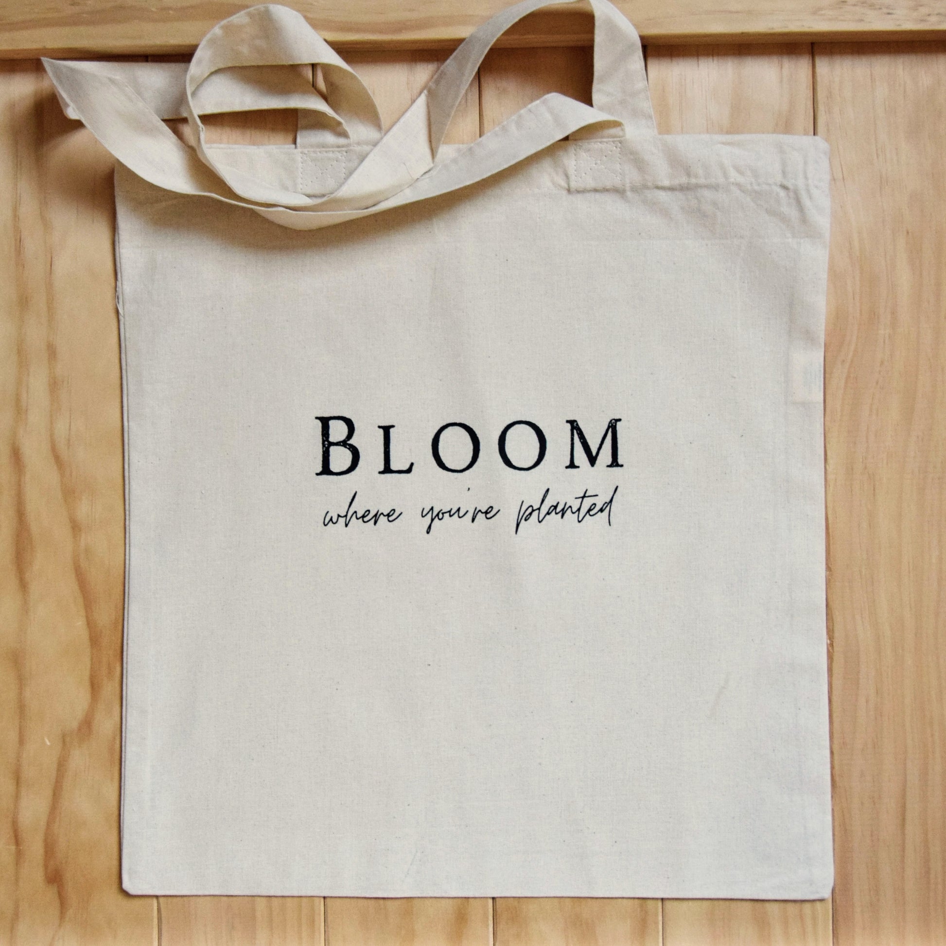 Tote Natural Cotton Canvas Basic Bag - Flowers in Winter Shop