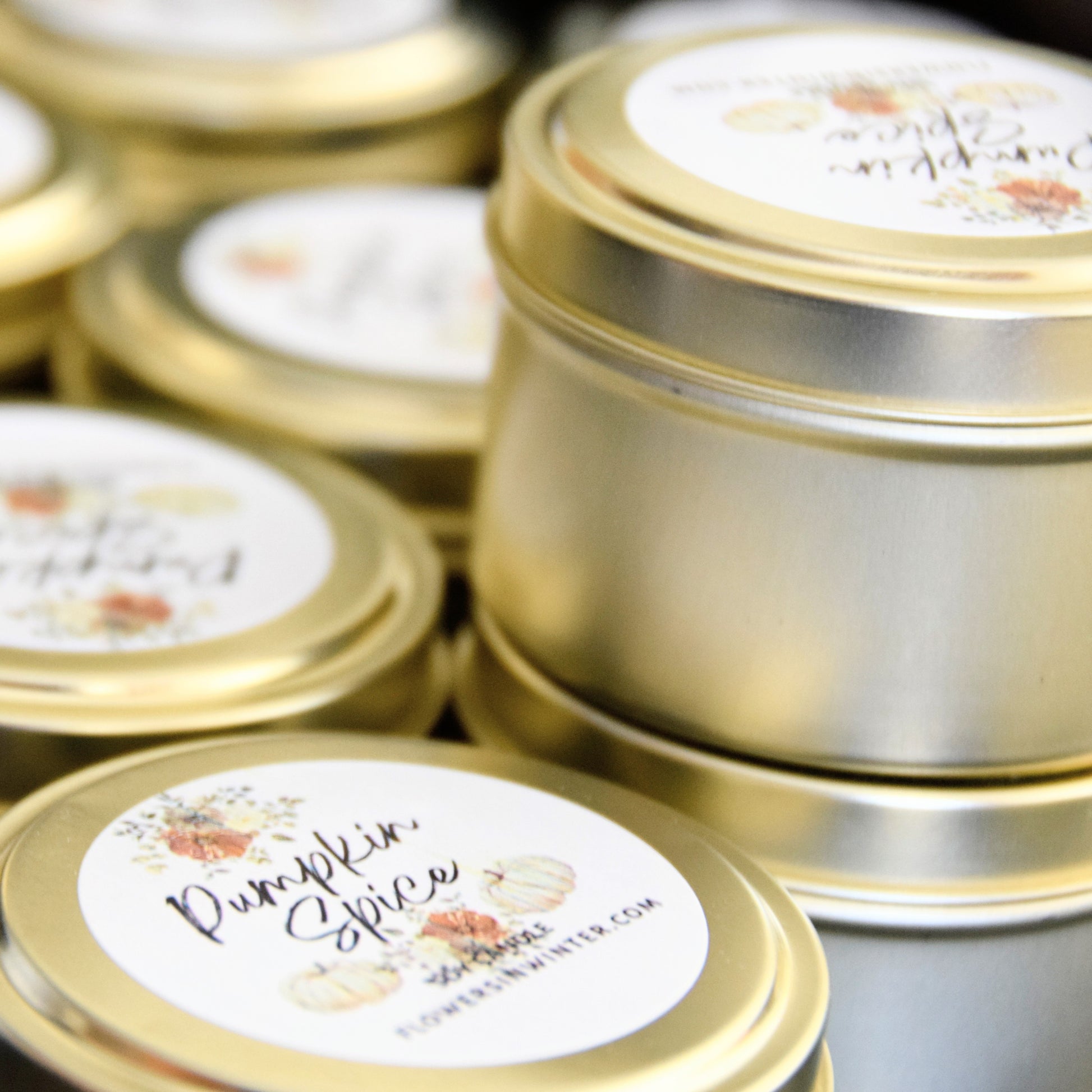 Pumpkin Spice Tin Candle - Flowers in Winter Shop